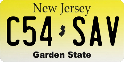 NJ license plate C54SAV