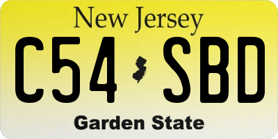 NJ license plate C54SBD