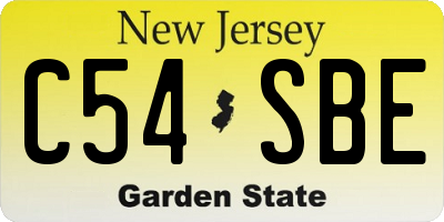 NJ license plate C54SBE