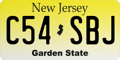 NJ license plate C54SBJ
