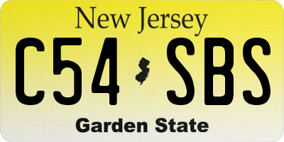 NJ license plate C54SBS