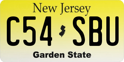 NJ license plate C54SBU