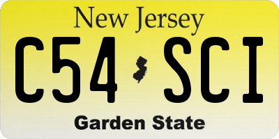 NJ license plate C54SCI