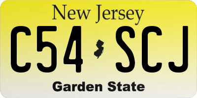 NJ license plate C54SCJ