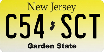 NJ license plate C54SCT