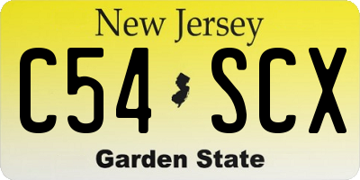 NJ license plate C54SCX