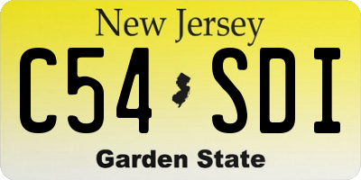 NJ license plate C54SDI