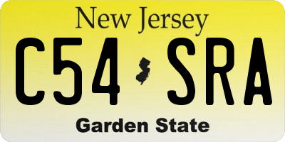 NJ license plate C54SRA