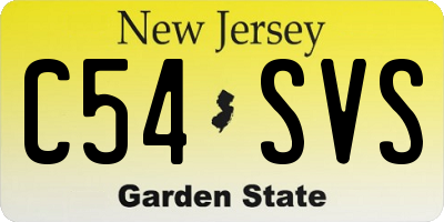 NJ license plate C54SVS