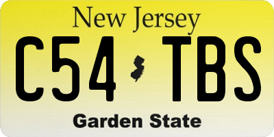NJ license plate C54TBS