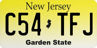 NJ license plate C54TFJ