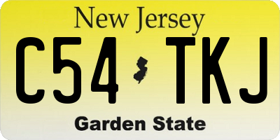 NJ license plate C54TKJ