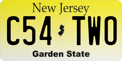 NJ license plate C54TWO