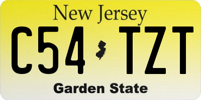 NJ license plate C54TZT
