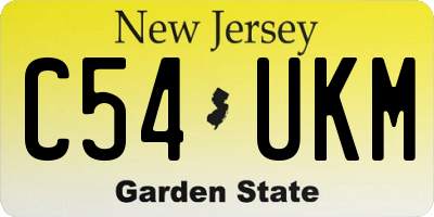 NJ license plate C54UKM