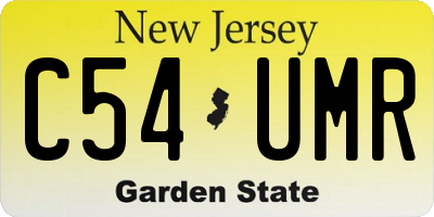 NJ license plate C54UMR