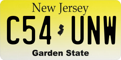 NJ license plate C54UNW