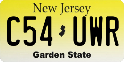 NJ license plate C54UWR