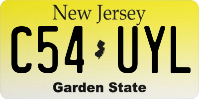 NJ license plate C54UYL