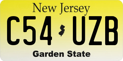 NJ license plate C54UZB
