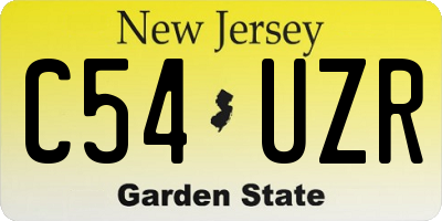 NJ license plate C54UZR