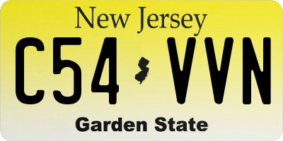 NJ license plate C54VVN