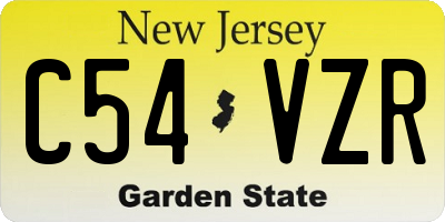 NJ license plate C54VZR