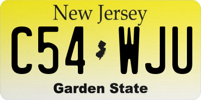 NJ license plate C54WJU