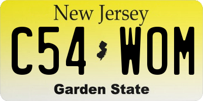 NJ license plate C54WOM
