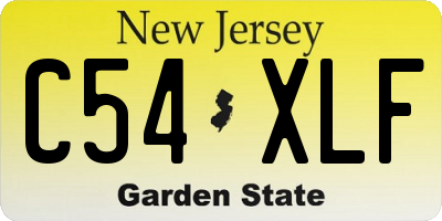 NJ license plate C54XLF