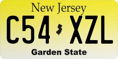 NJ license plate C54XZL