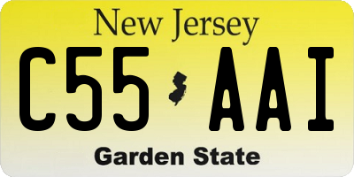 NJ license plate C55AAI