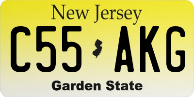 NJ license plate C55AKG