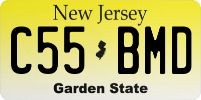 NJ license plate C55BMD