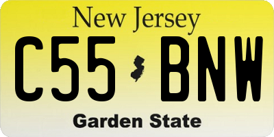 NJ license plate C55BNW