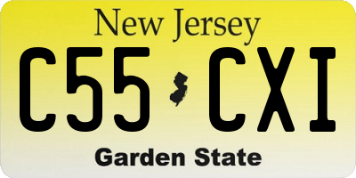 NJ license plate C55CXI