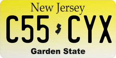 NJ license plate C55CYX