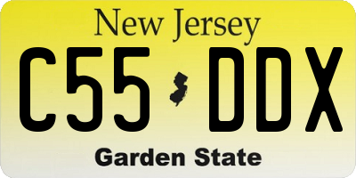 NJ license plate C55DDX