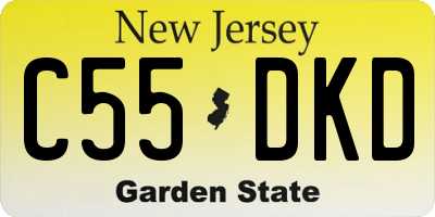 NJ license plate C55DKD
