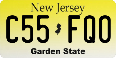 NJ license plate C55FQO