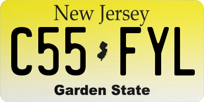 NJ license plate C55FYL