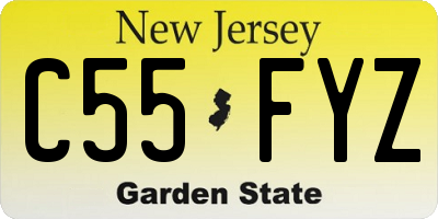 NJ license plate C55FYZ