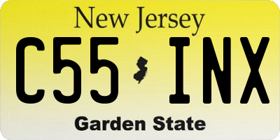NJ license plate C55INX