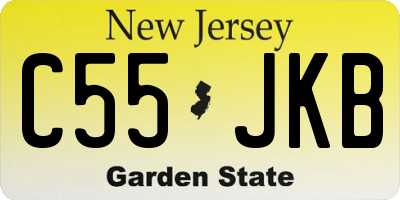 NJ license plate C55JKB