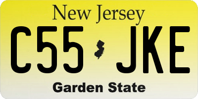 NJ license plate C55JKE