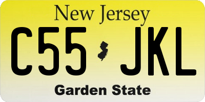NJ license plate C55JKL
