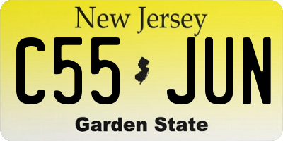 NJ license plate C55JUN