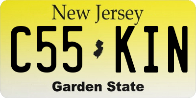 NJ license plate C55KIN