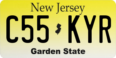 NJ license plate C55KYR