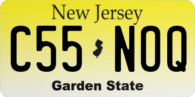 NJ license plate C55NOQ